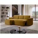 Corner sofa Elume L, sleeping function, Amore 45, Riviera 41, bouclé, yellow, H88x190x287cm