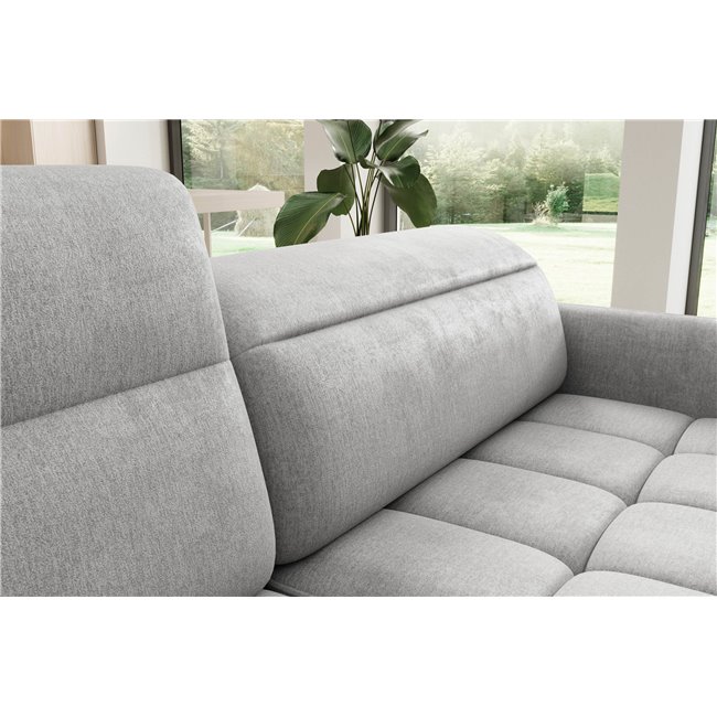 Угловой диван Elbare L, раздвижной, Nube 3, бархат, серый, H100x160x208см