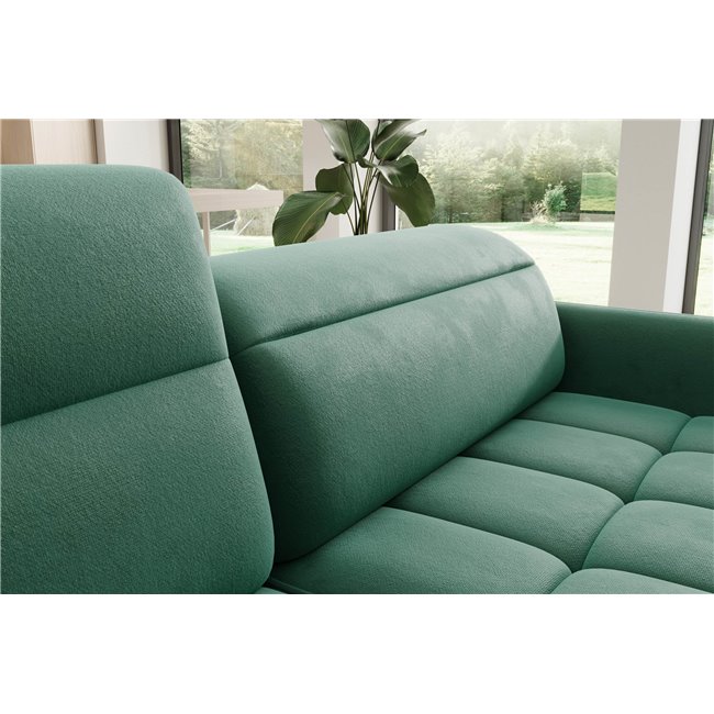 Corner sofa Elbare L, sleeping function, Lukso 35, velvet, dark green, H100x160x208cm