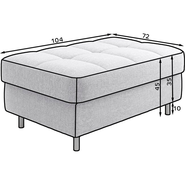 Bench with storage box Elgomsi Manhattan 06, velvet, dark grey, H45x72x104cm