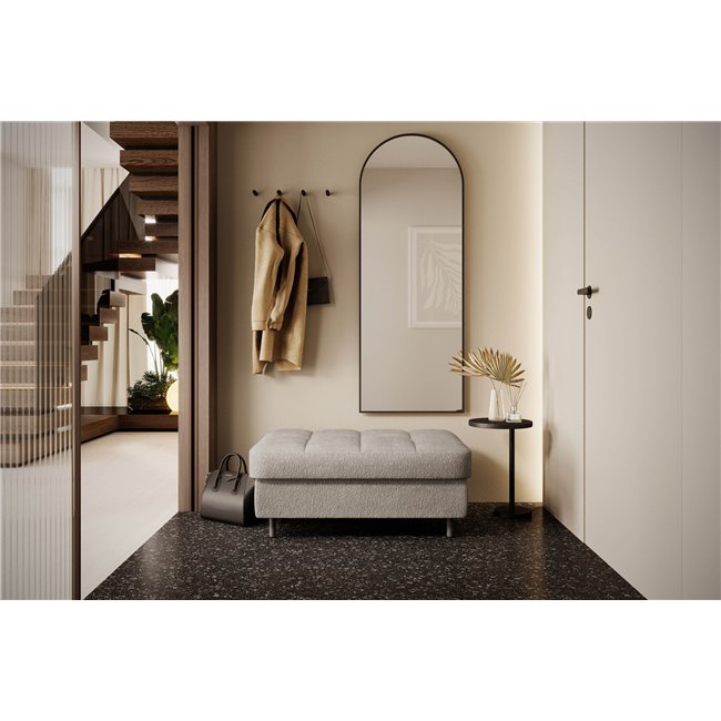 Bench with storage box Elgomsi Touch 18, textured velvet, beige, H45x72x104cm