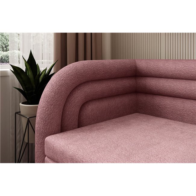 Sofa bed Elfabilo L, sleeping function, Touch 24, textured velvet, pink, H80x86x223cm