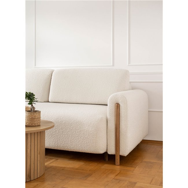 Sofa bed Elcadova Oak, sleeping function, Jaffray 01, white, H97x97x244cm