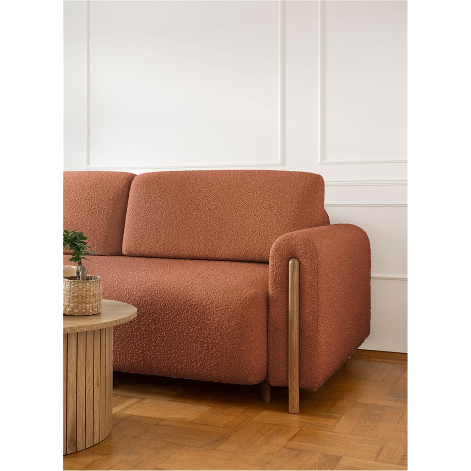 Sofa bed Elcadova Oak, sleeping function, Jaffray 30, brown, H97x97x244cm