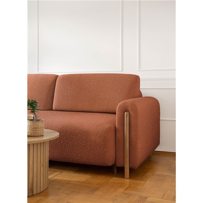 Sofa bed Elcadova Oak, sleeping function, Jaffray 30, brown, H97x97x244cm