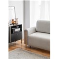 Sofa bed Elcadova Oak, sleeping function, Royal 04, bouclé, grey, H97x97x244cm
