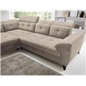 Corner sofa Elinferne L, sleeping function, Raquel 20, beige, H107x210x297cm