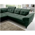 Corner sofa Elinferne L, sleeping function, Raquel 35, dark green, H107x210x297cm
