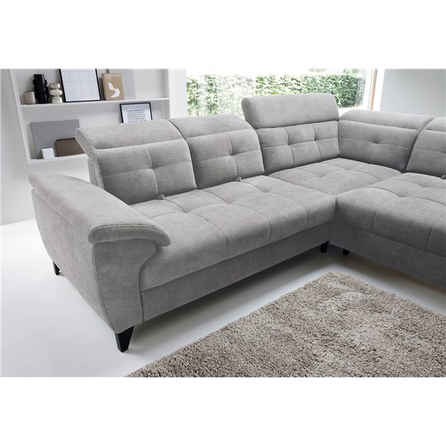 Угловой диван Elinferne R, раздвижной, Raquel 04, серый, H107x210x297см