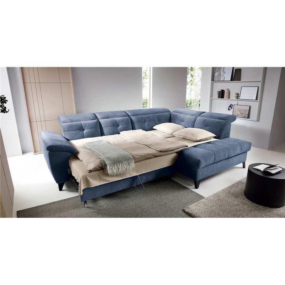 Nurgadiivan Elinferne R, pikendatav, Raquel 40, tumesinine, H107x210x297cm