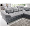 Угловой диван Elinferne R, раздвижной, Relax 04, бархат, серый, H107x210x297см