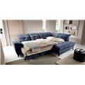 Corner sofa Elinferne R, sleeping function, Relax 40, velvet, dark blue, H107x210x297cm