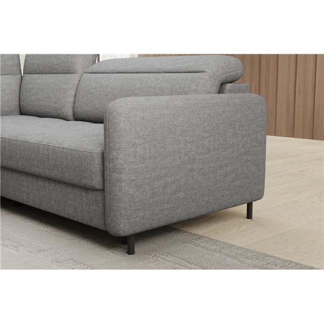Corner sofa Elbare L, sleeping function, Manhattan 03, velvet, grey, H100x160x208cm