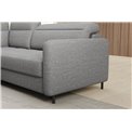 Corner sofa Elbare L, sleeping function, Manhattan 03, velvet, grey, H100x160x208cm