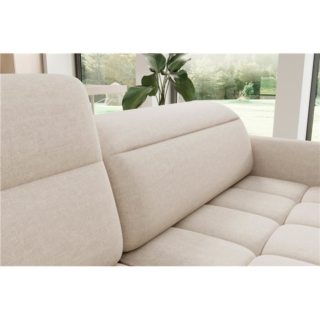 Corner sofa Elbare L, sleeping function, Manhattan 18, velvet, beige, H100x160x208cm