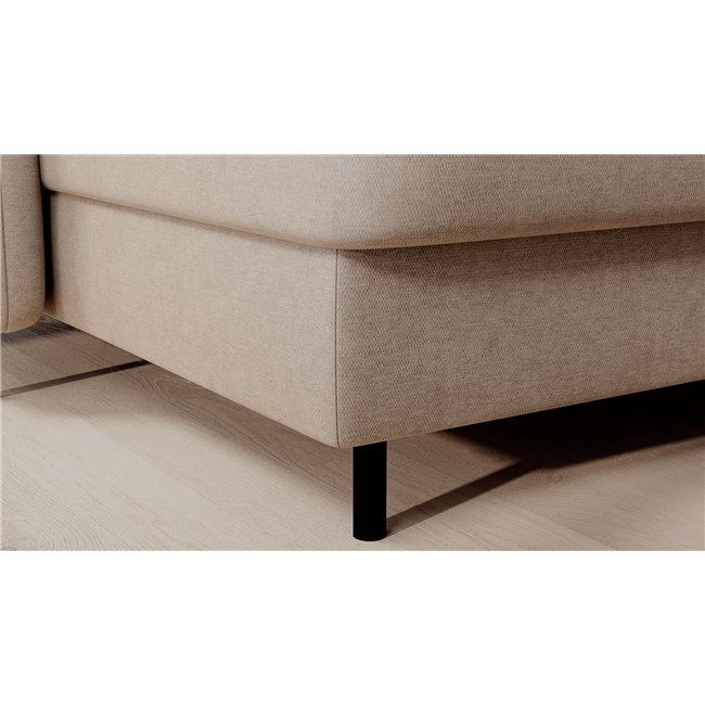 U shape sofa Elberto L, sleeping function, Raquel 18, beige, H100x165x306cm