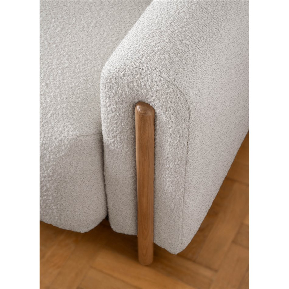 Sofa bed Elcadova Oak, sleeping function, Jaffray 03, grey, H97x97x244cm