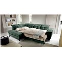 Corner sofa Elinferne L, sleeping function, Raquel 35, dark green, H107x210x297cm