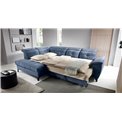 Corner sofa Elinferne L, sleeping function, Raquel 40, dark blue, H107x210x297cm