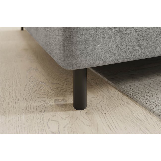 Угловой диван Elbare L, раздвижной, Nube 3, бархат, серый, H100x160x208см