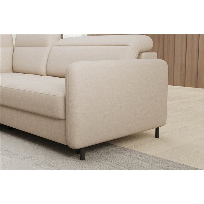 Corner sofa Elbare L, sleeping function, Manhattan 18, velvet, beige, H100x160x208cm