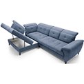 Corner sofa Elinferne L, sleeping function, Raquel 40, dark blue, H107x210x297cm