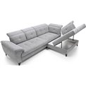 Corner sofa Elinferne R, sleeping function, Aura 04, velvet, grey, H107x210x297cm