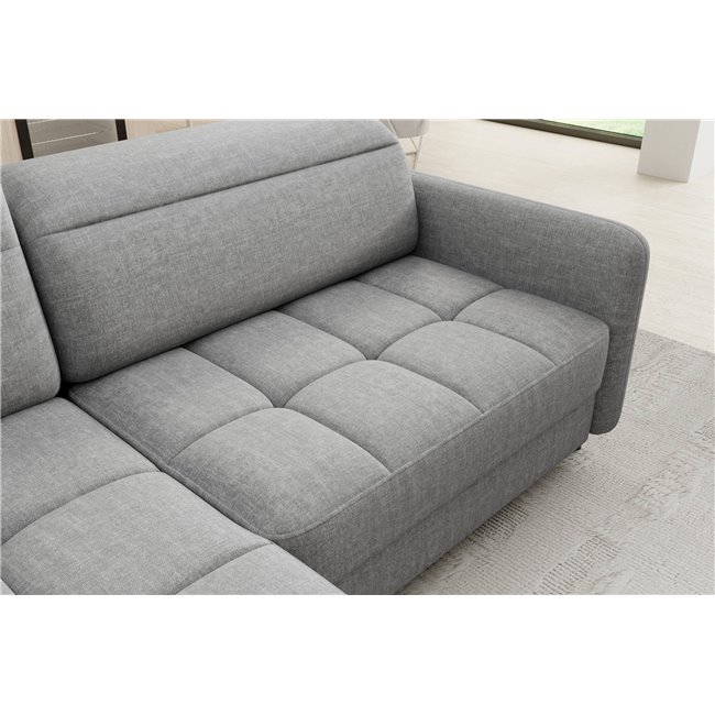 Corner sofa Elbare L, sleeping function, Manhattan 03, velvet, grey, H100x160x208cm