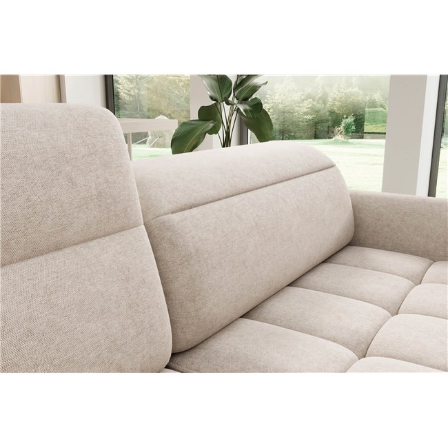 Corner sofa Elbare L, sleeping function, Raquel 18, beige, H100x160x208cm