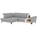 Corner sofa Elinferne L, sleeping function, Relax 40, velvet, dark blue, H107x210x297cm