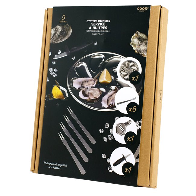 9-PIECE OYSTER BOX, H0.7x23x23cm