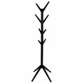 Coat stand, black, wood/MDF, H178x45x45cm