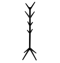 Coat stand, black, wood/MDF, H178x45x45cm