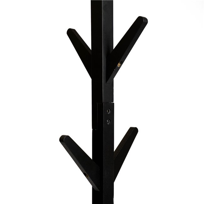 Coat stand, black, wood/MDF, H178x45x45cm