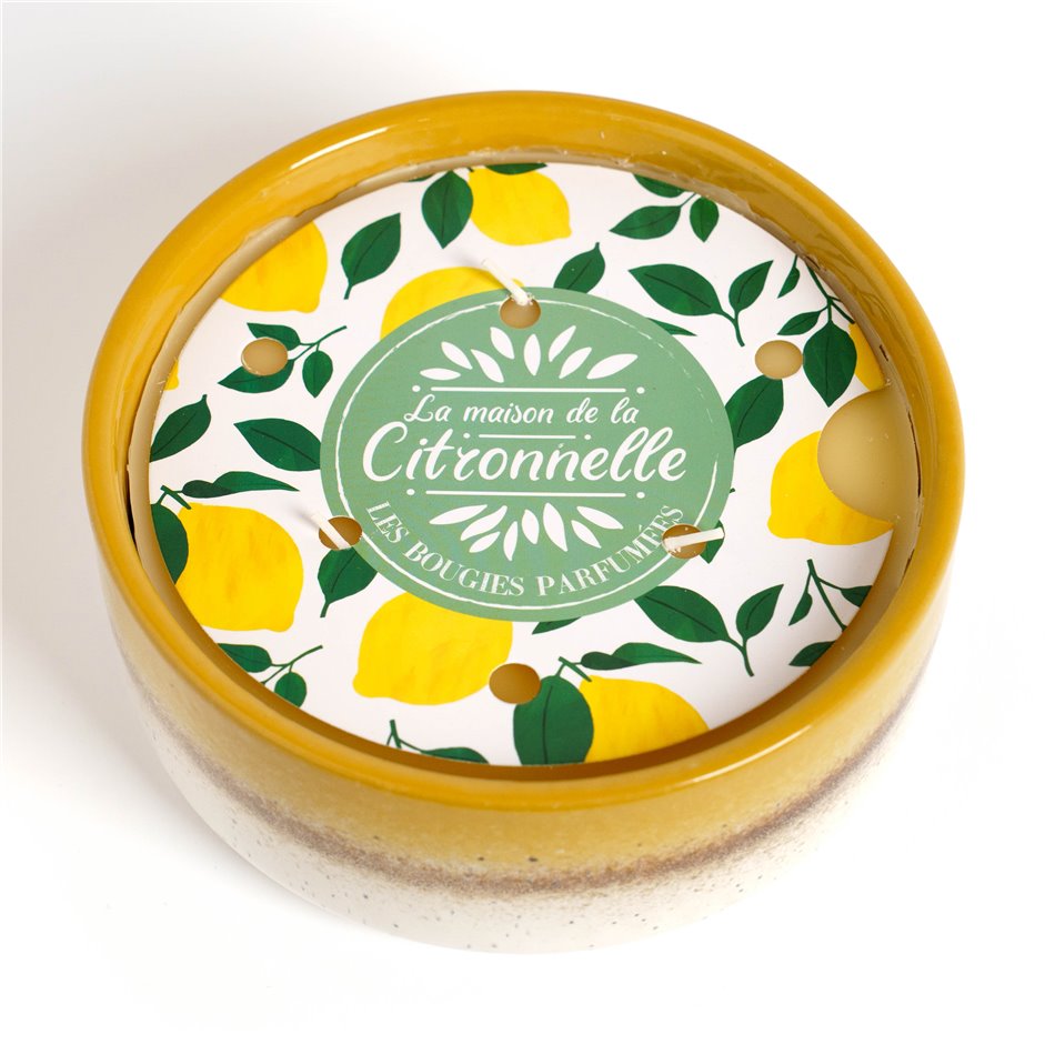 Свеча в керамической чаше CITRONNELLE, H6.5cm, D16.5cm