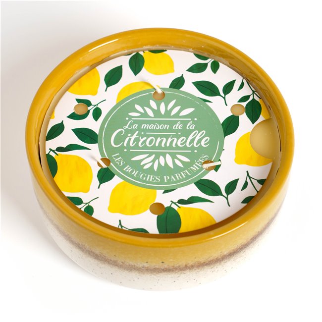 Свеча в керамической чаше CITRONNELLE, H6.5cm, D16.5cm