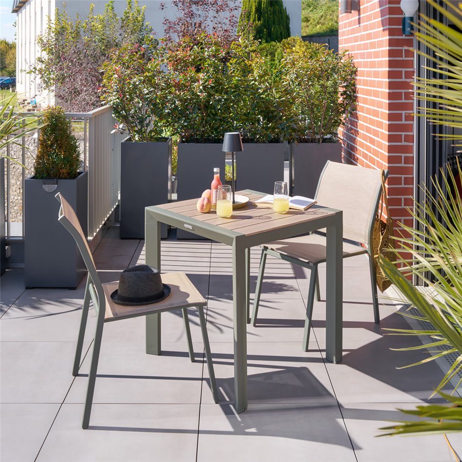 Table Laevasion, green, H75x70x70cm