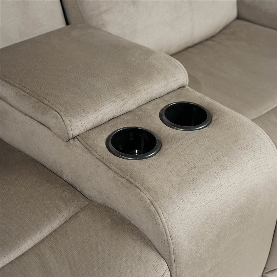 Двойной реглайнер Obernburg, серый,  электрическая регулировка, H105cm L 105-165cm W189cm, высота сиденья 51cm