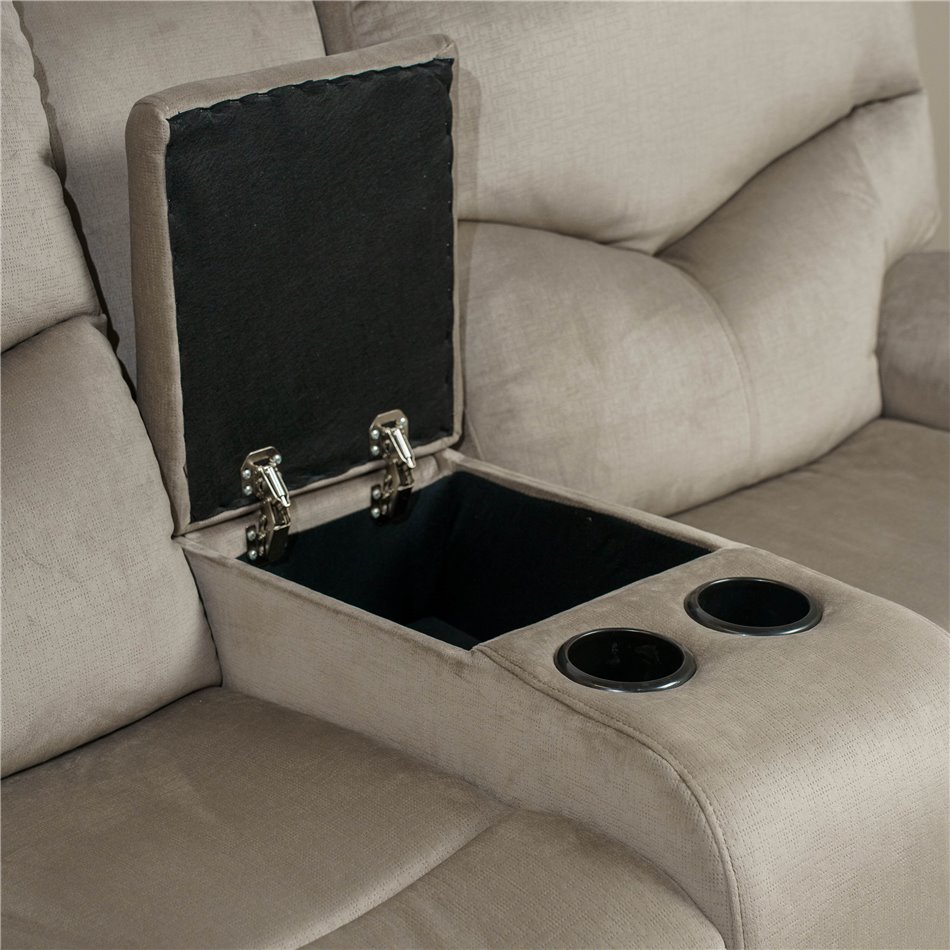 Двойной реглайнер Obernburg, серый,  электрическая регулировка, H105cm L 105-165cm W189cm, высота сиденья 51cm