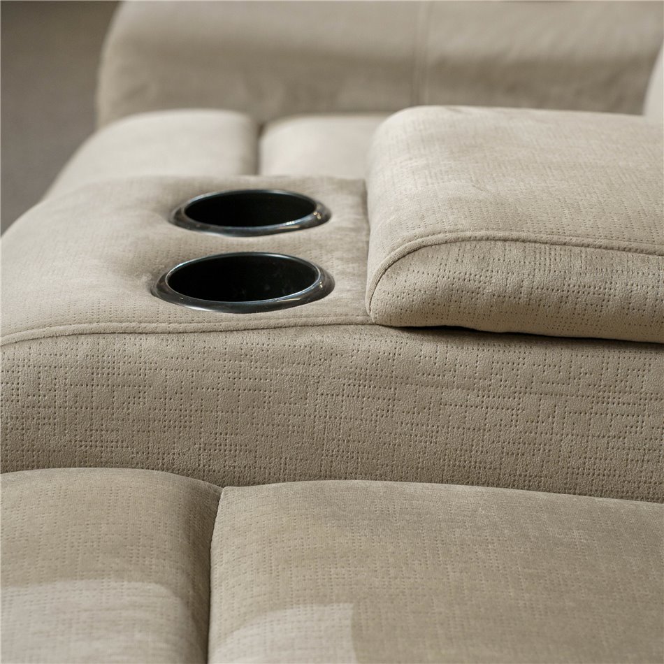 Двойной реглайнер Obernburg, серый,  электрическая регулировка, H105cm L 105-165cm W189cm, высота сиденья 51cm