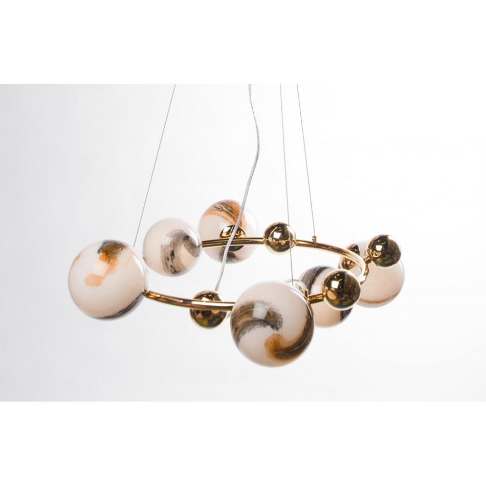 Laelamp Ugdal, satiin kuldne, G9 6x5W, H35-165cm D63cm