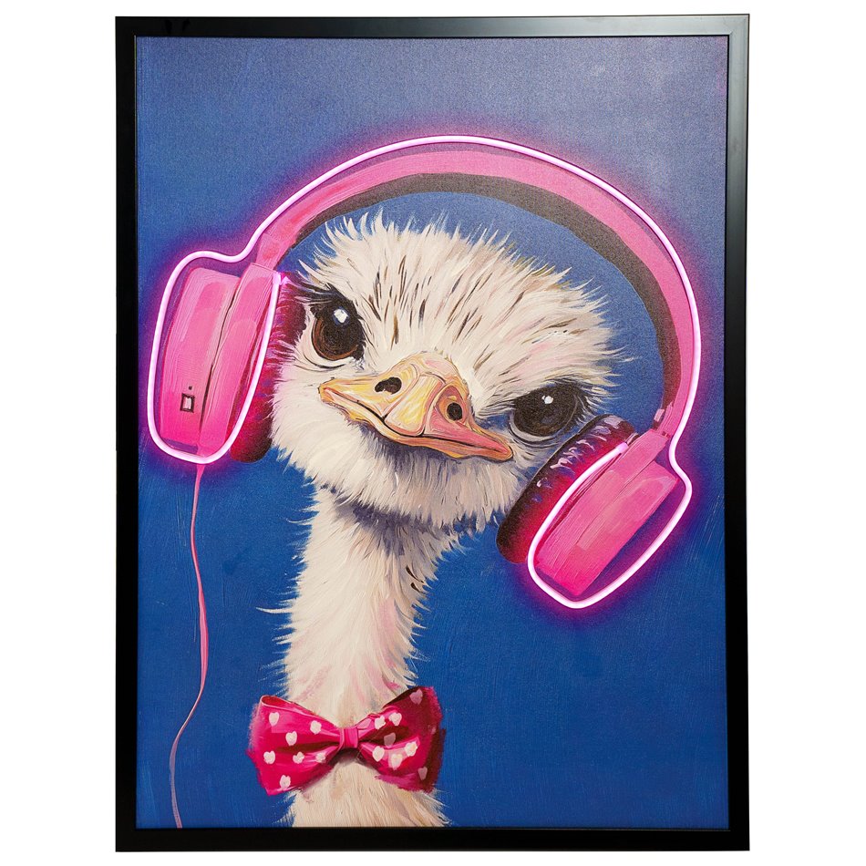 Canva Bird motif LED, H83x64x4cm