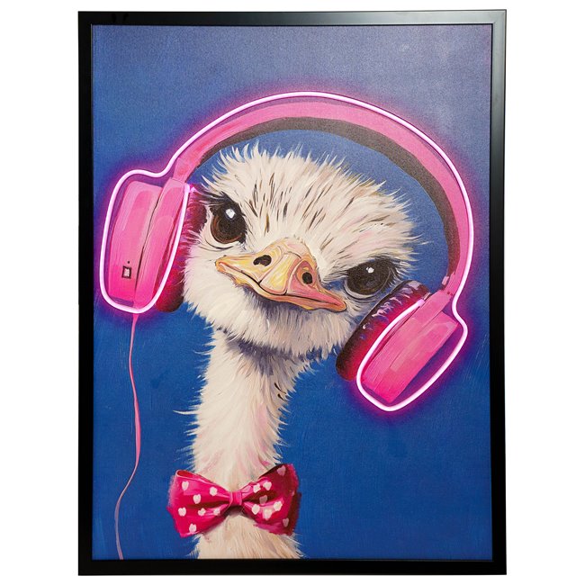 Canva Bird motif LED, H83x64x4cm