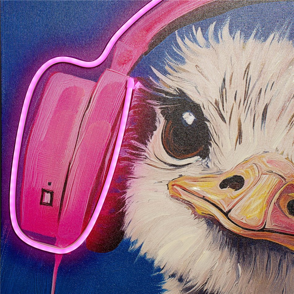 Canva Bird motif LED, H83x64x4cm