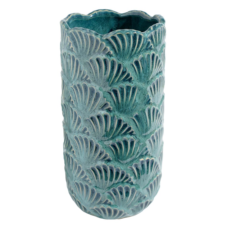 Vase, blue/green, ceramics, H27cm, D14cm