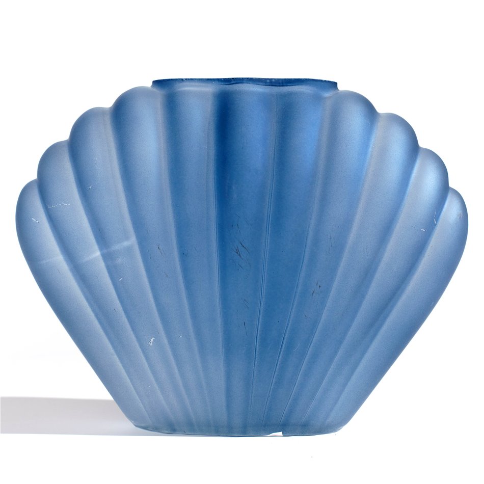 Vase, light blue, glass, H18x10x23cm