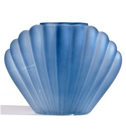 Vase, light blue, glass, H18x10x23cm