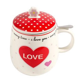 Кружка с крышкой и ситечком Twist Match Red, 450ml, H14x13x10cm