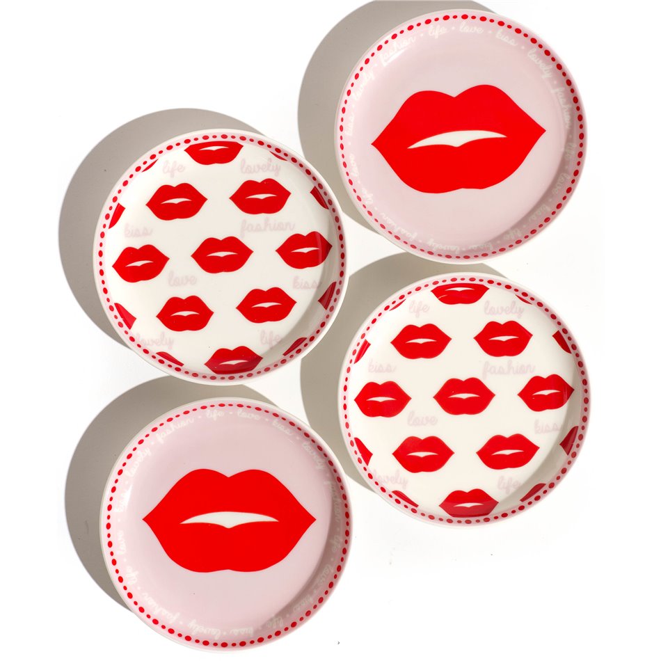 Набор тарелок 4 Twist Match Red, D9.9cm H1.9cm, комплект из 4 шт.