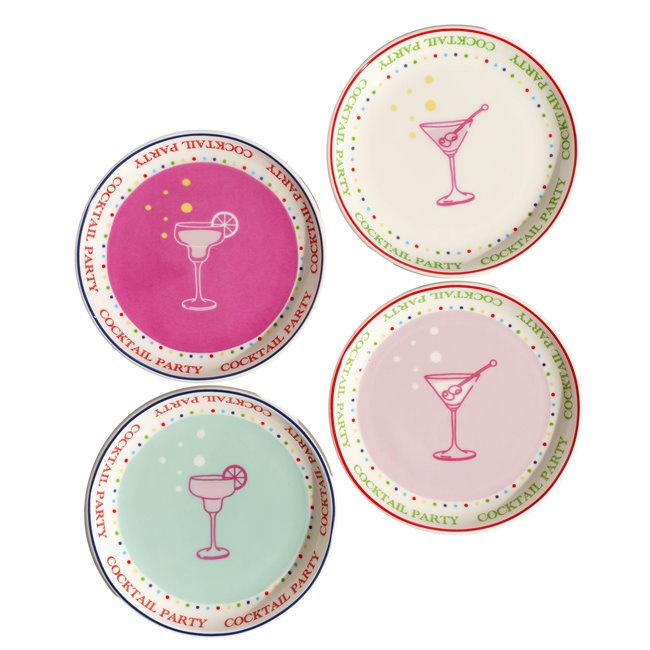 Plate set 4 Twist Match, D9.9cm H1.9cm, set of 4 pcs.